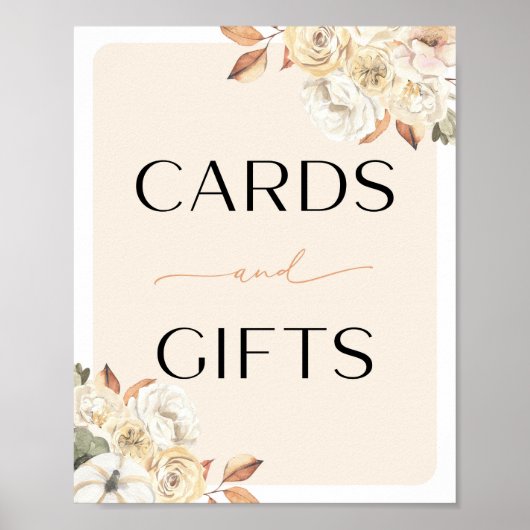 Herfstverjaardagskaarten en cadeaus poster (Voorkant)