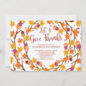 Herfstverlof Laten we Bedankt Thanksgiving diner g Kaart (Voorkant)