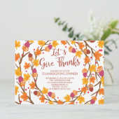 Herfstverlof Laten we Bedankt Thanksgiving diner g Kaart (Staand voorkant)