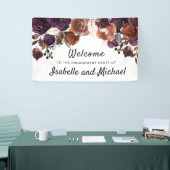 Herfstverlovingsfeest Welkom Paarse pruimenbloem Spandoek (Beurs)