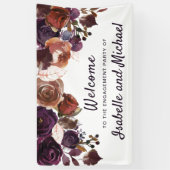 Herfstverlovingsfeest Welkom Paarse pruimenbloem Spandoek (Verticaal)