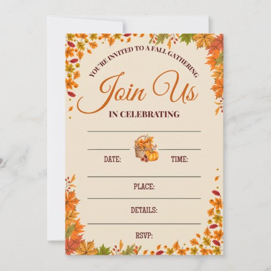 Herfstverzamelingsfeest Ontwerp Kaart (Voorkant)