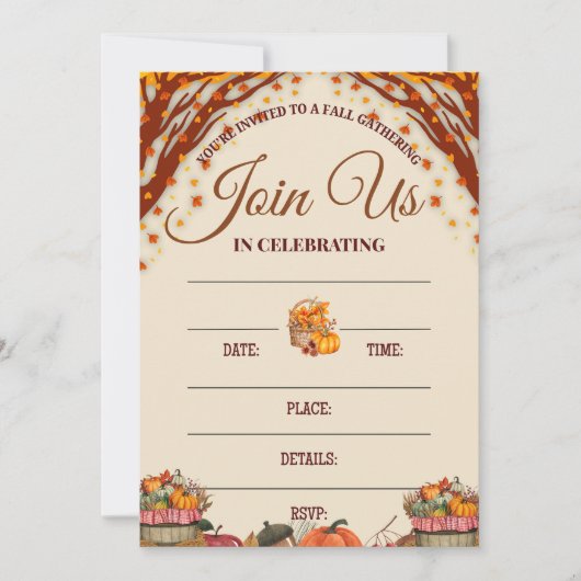 Herfstverzamelingsviering Design Kaart (Voorkant)