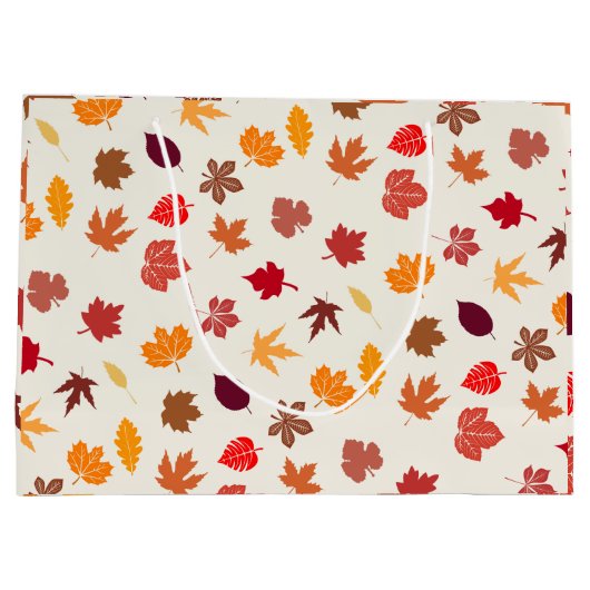 Herfstvibes herfstbladeren groot cadeauzakje (Achterkant)