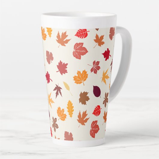 Herfstvibes herfstbladeren latte mok (Rechterhoek)