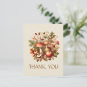 Herfstvibes  natuur paddenstoel eikel appel briefkaart (Staand voorkant)