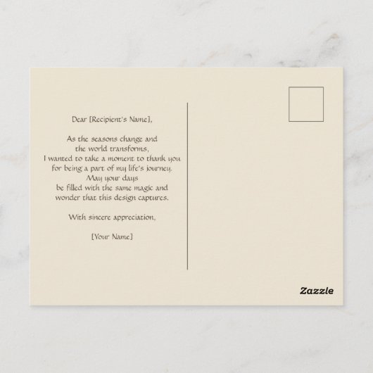 Herfstvibes natuur paddenstoel eikel appel briefkaart (Achterkant)