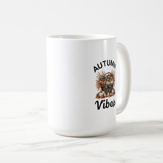 Herfstvibes pompoenmand koffiemok (Voorkant rechts)