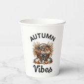 Herfstvibes pompoenmand papieren bekers (Achterkant)
