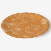 Herfstviering Schets in Sinaasappel Papieren Bordje (Gekanteld)