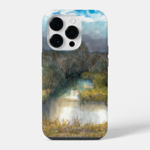 herfstvijver aquarel iPhone 14 plus hoesje