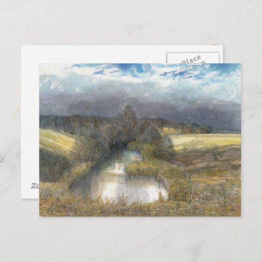 herfstvijver briefkaart (Voorkant / Achterkant)