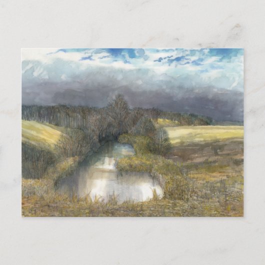 herfstvijver briefkaart (Voorkant)