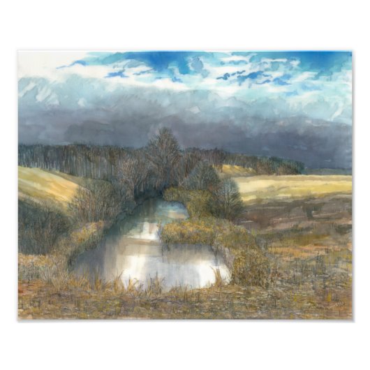 herfstvijver foto afdruk (Voorkant)