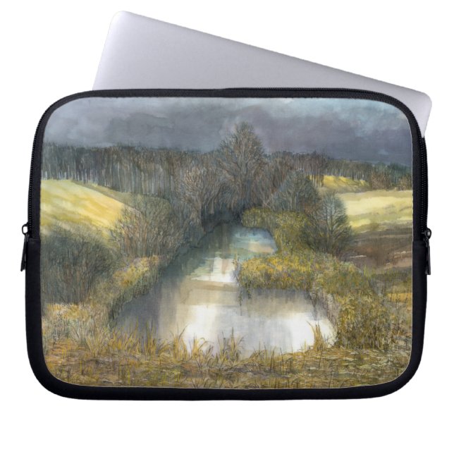 herfstvijver laptop sleeve (Voorkant)