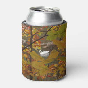 Herfstvijver met zwaan blikjeskoeler