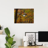 Herfstvijver met zwaan poster (Thuiskantoor)