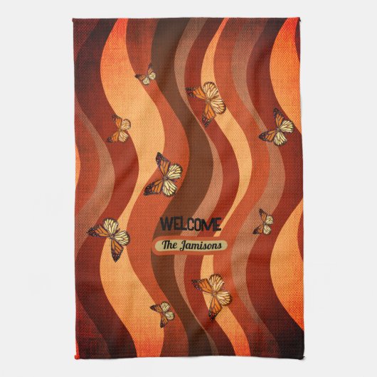 Herfstvlinders roodbruin theedoek (Verticaal)