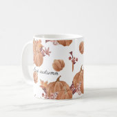 Herfstvogels Bloemen en bladeren Waterverf Koffiemok (Voorkant links)