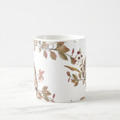 Herfstvogels Bloemen en bladeren Waterverf Koffiemok (Center)