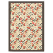 Herfstvogels en bloemen tafelkleed Seizoensgebonde (Voorkant)