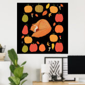 Herfstvos Acryl Sleutelhanger Poster (Thuiskantoor)