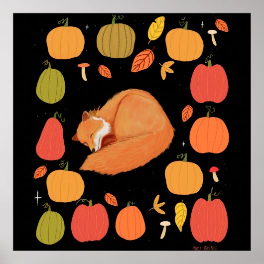 Herfstvos Acryl Sleutelhanger Poster (Voorkant)