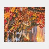 Herfstvos Bosland Fleece Deken (Voorkant (Horizontaal))