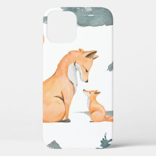 Herfstvos. Handbeschilderde waterverf naadloos Case-Mate iPhone Case