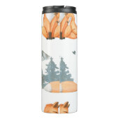 Herfstvos. Handbeschilderde waterverf naadloos Thermosbeker (Achterkant)