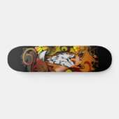 Herfstvos Illustratie met Zwarte Achtergrond Persoonlijk Skateboard (Horizontaal)