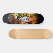 Herfstvos Illustratie met Zwarte Achtergrond Persoonlijk Skateboard (Horizontaal)