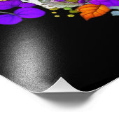 Herfstvos in paddenstoelen en herfstbladeren foto afdruk (Hoek)