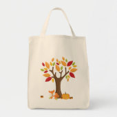 Herfstvos onder de Herfst bladeren pompoen Tote Bag (Voorkant)