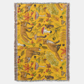 Herfstvossen op sinaasappel deken (Voorkant Verticaal)