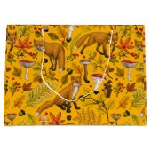 Herfstvossen op sinaasappel groot cadeauzakje (Voorkant)