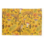 Herfstvossen op sinaasappel kussensloop (Achterkant-Links)