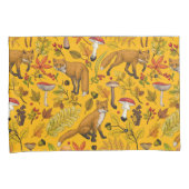 Herfstvossen op sinaasappel kussensloop (Voorkant-Rechts)