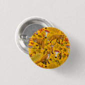 Herfstvossen op sinaasappel ronde button 3,2 cm (Voorkant /achterkant)