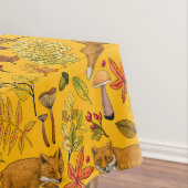 Herfstvossen op sinaasappel tafelkleed (Voorbeeld)