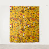 Herfstvossen op sinaasappel wandkleed (Voorkant)