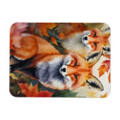 Herfstvossen Waterverf Magneet (Horizontaal)