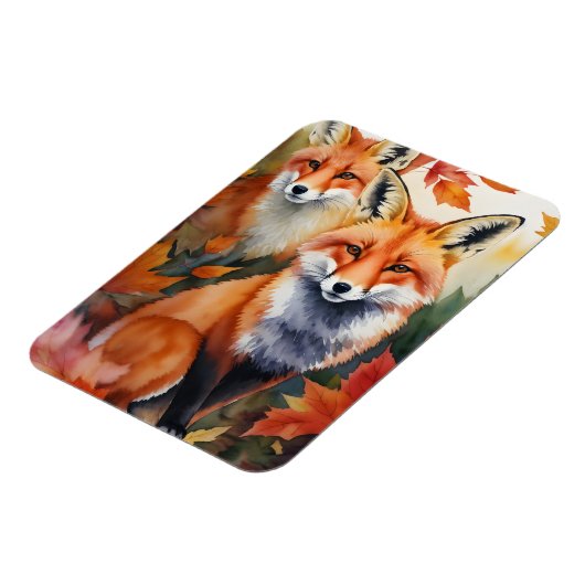 Herfstvossen Waterverf Magneet (Linkerzijde)