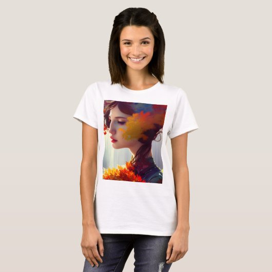 Herfstvrouw actief t-shirt (Voorkant volledig)