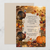 Herfstvruchten met kalkoenen Thanksgiving Kaart (Voorkant / Achterkant)