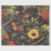 Herfstvuur Botanische Bloemen Inpakpapier (Vlak)