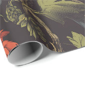 Herfstvuur Botanische Bloemen Inpakpapier (Rol Hoek)