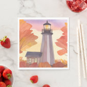 Herfstvuurtoren | Waterverf herfstblad Servet (Insitu)