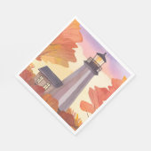 Herfstvuurtoren | Waterverf herfstblad Servet (Hoek)