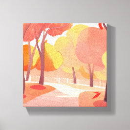 Herfstwandeling | Abstracte Aquarel Canvas Afdruk